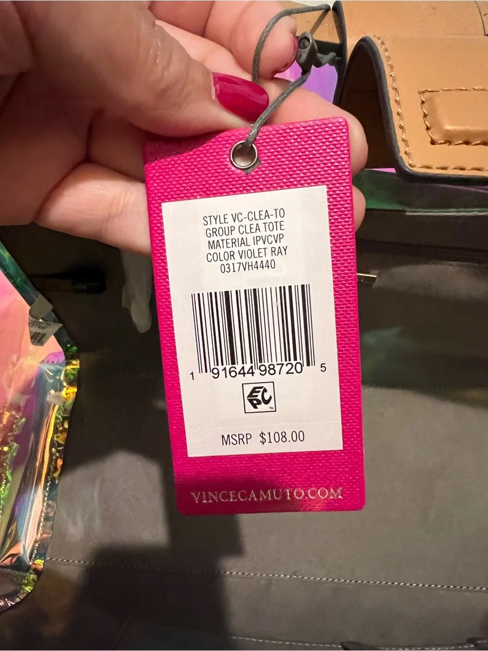 Vince Camuto iridescent clear